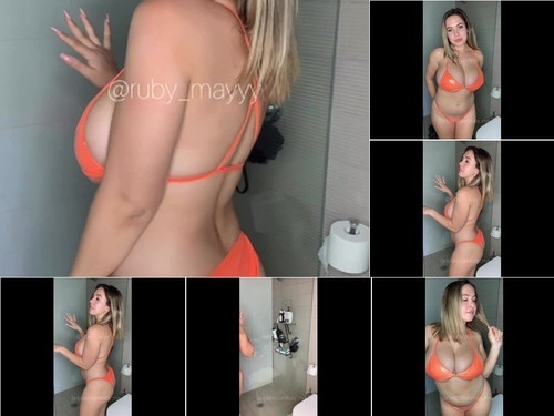 RUBY MAY RUBY MAY 04-10-2019-11698485-Orange bikini in the shower check your DM for the r Video image