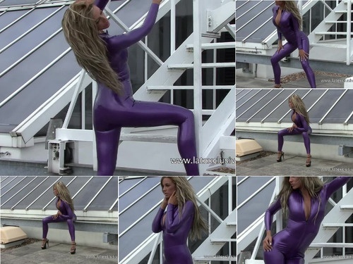 Latex Catsuits & Leggings Jodie – Purple Latex Catsuit image