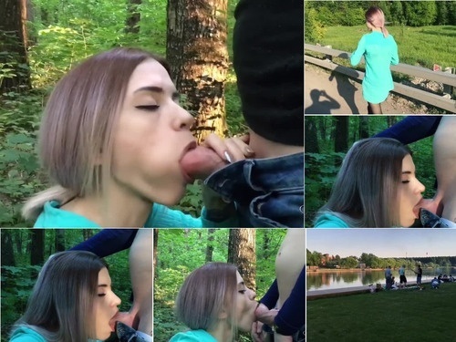 Sloppy Wet Blowjob 24 Public Throat Blowjob in the Forest from a Cute Teen image
