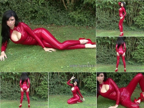 Latex Catsuits & Leggings Lilly – Red Latex Catsuit image