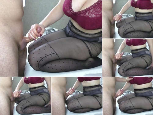 TitJob Teen Big Tits in Black Pantyhose – Handjob  Cum Feet 1 Alina Rose 1080p image