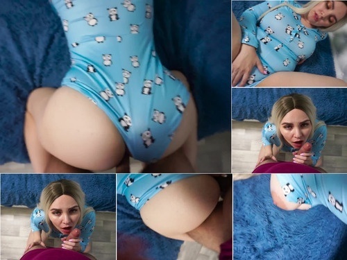 Russian Girls Cutie in jumpsuit passionately sucks cock and fucks image