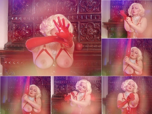 Air Ballon Red Latex Rubber Gloves  Erotic Video Of Fetish Model Arya Grander Wearing Opera Gloves – 2160p image