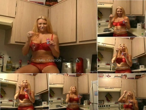 Role Playing TaraTaintonXXX A Hot Blonde  Sexy Lingerie  and Bubbles image