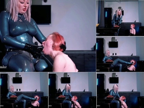 transsexual Lesbian Strap-On Suck Latex Rubber Fetish Video – 1080p image