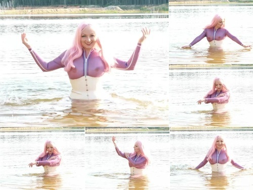 Air Ballon Swimming In Latex Rubber Transparent Catsuit  Wanna Be With Me In Your Fetish Dreams    – 1080p image