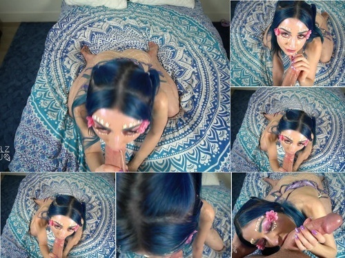 Dyed Hair Sloppy Fairy Blowjob Swallow image