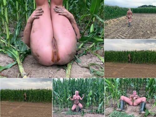 Exhibition SteffiBlond Screwdriver schiss – extremely dirty with rubber boots in the field on the way image