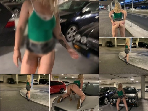 Human Toilet SteffiBlond OMG I have to poop and piss like this – come on let s have a look at the parking garage image