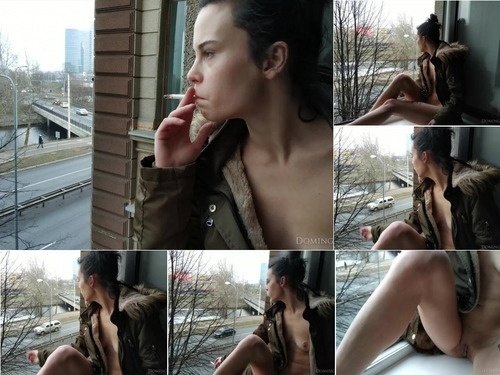 Backstage DomingoView bella-tion-smokes-on-the-window-and-shows-her-naked-body image