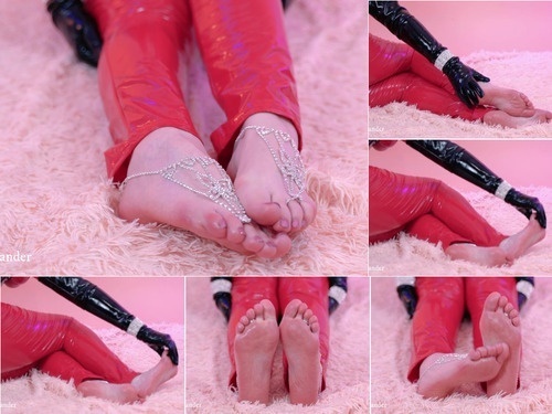 Gooning Red PVC And Barefoot Top Fetish Video – 2160p image