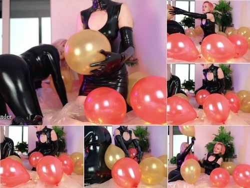 transsexual Looney Fetish  Air Balloons Lesbian Fun In Latex Rubber Costumes – 1080p image