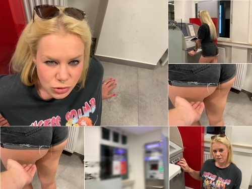 Human Toilet SteffiBlond Public in the bank  He shits me in the face image