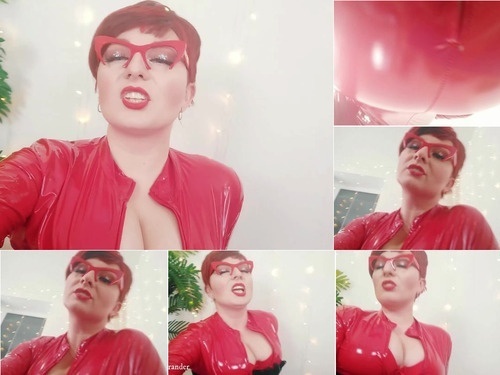 transsexual Red PVC Catsuit Vinyl Fetish  FemDom POV Dirty Talk Humiliation – 1080p image