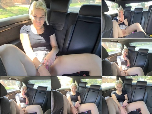 Piss Drinking Blonde Girl Masturbating And Toying Herself In The Back Seat Of Moving Car – 1080p image