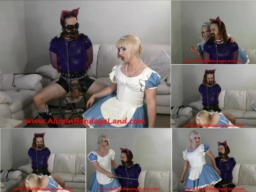 AliceInBondageLand.com - SITERIP Cheshire Cat Saline Ball Busting FULL MOVIE image