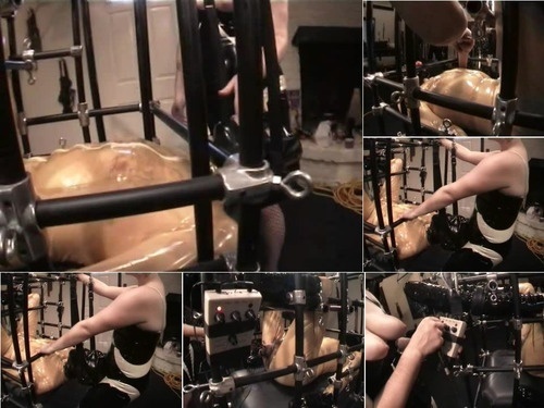Cruelty Suspended Cage Electric CBT Part 3 Cock Milking Techno Torture AliceInBonadgeLand image