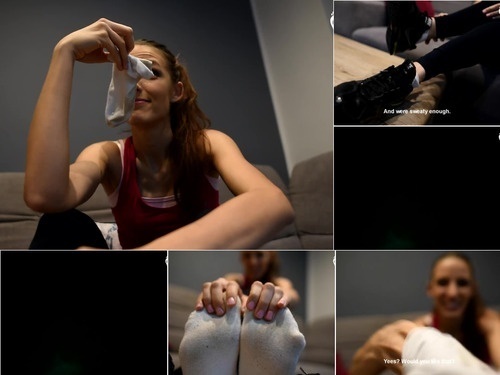 Sandals Eli ka Showing Her Sweaty Sneakers  Socks And Feet  POV  BIG Feet  Foot Tease  Smelly Feet  Socks  – 1080p image