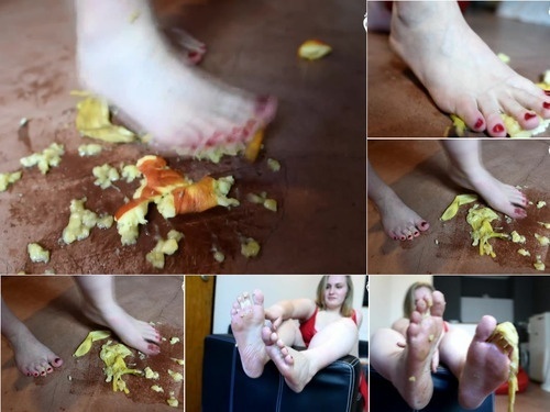 Czech Soles Big BBW Girl Crushing Fruits And You With Her HUGE Feet  Foot Fetish Soles  – 1080p image