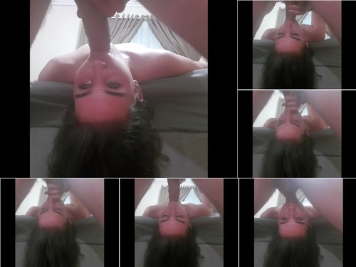 Dominant Teen Upside Down Facefuck Gagging – 1080p image