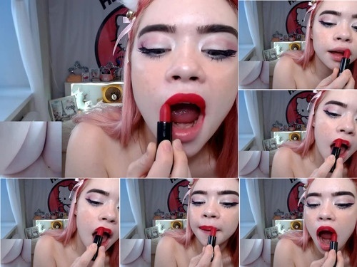 MiaMelon Red Lipstick On image