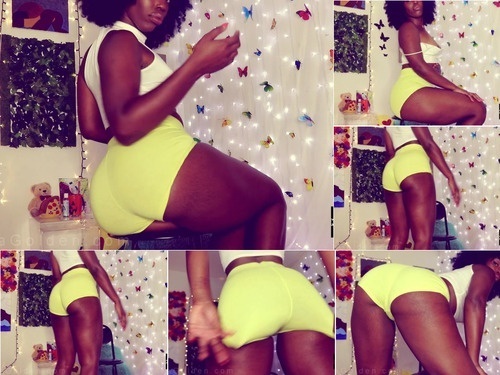 Afro Sexy Yellow Biker Shorts Tease image