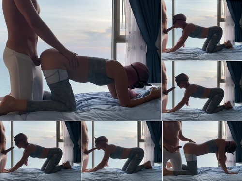 Feminization Yoga babe gets fucked by the window image