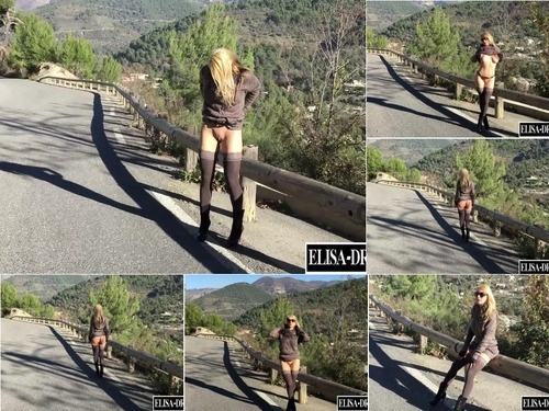Elisa-Dreams.com 150331 Flashing Naked On The Road Near Italy image