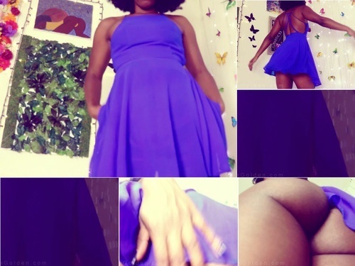 Afro No Panties Tease In My Fave Dress image