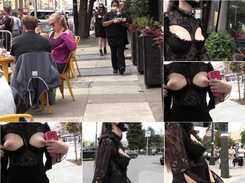 Natural Breasts Gothic Dress Walk image