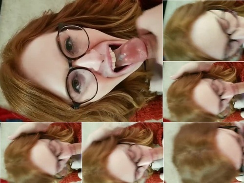 Nerd Teen Redhead Gets HUGE Facial on Snapchat  PH image