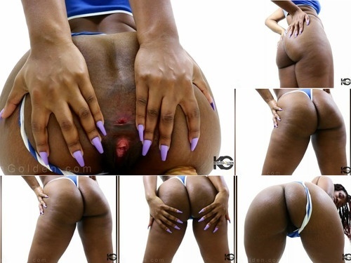 Afro Asshole Spread With Thong To The Side image