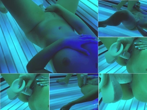NaughtySoulmates 012 Hot wife masturbates with dildo in tanning bed 1080p image