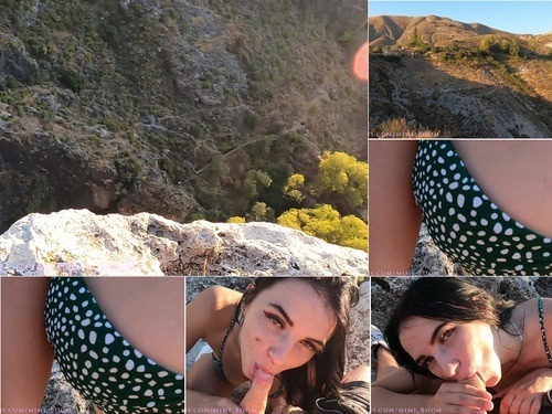 Female POV Getting Caught Giving Him Blowjob  Mouth CreamPie  On Cliff Nearby Tourist Trail – 2160p image