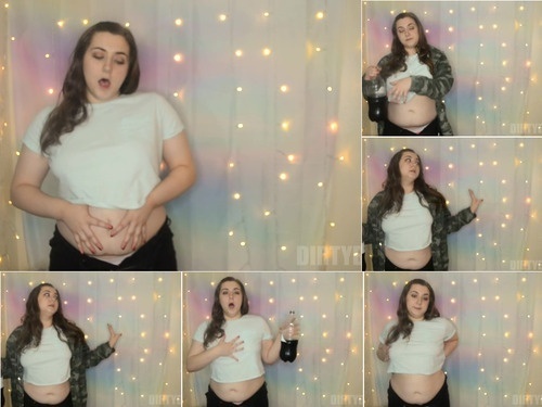 Feedee Bloated Belly Play and Burping in 2 Tops id 1090065 image