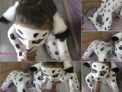 Body Paint Beautiful Girl In Dalmatian Costume Play image
