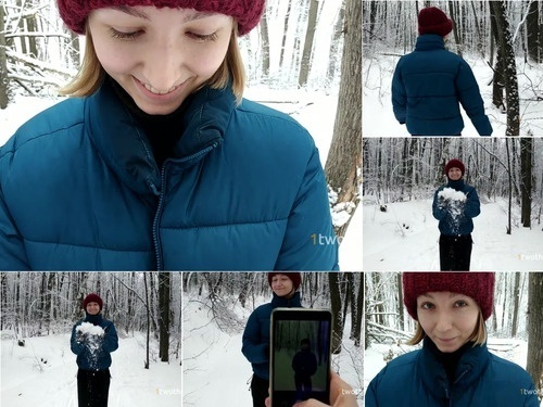1twothreecum 1twothreecum Walk in Snowy Forest Turned into Choking on Hot Cum 1080p image