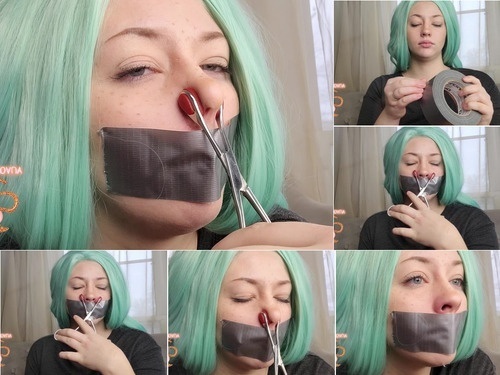 Sockjob Taped Mouth Nose Clamping image