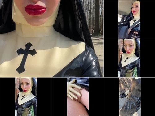 Pony Tail 3 Latex Outfits in Public image