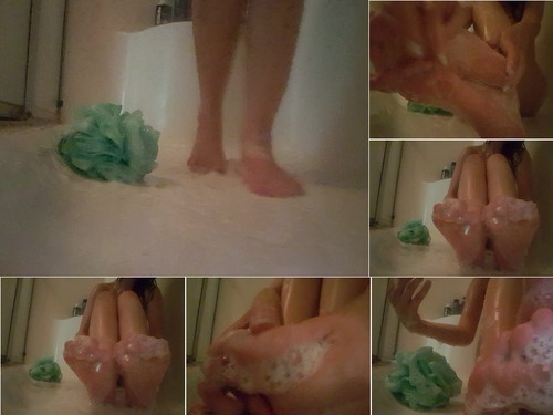 Beads Naked Feet Play In The Shower image