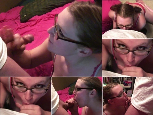NekoPorn.com - SITERIP Nerdy girl with pigtails and glasses giving blowjobs image