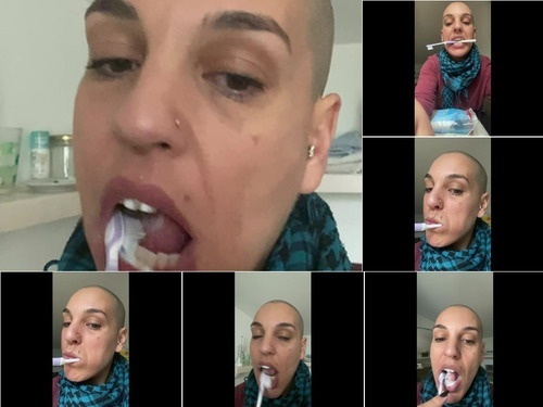 Bald Scrapping My Tonguebrushing Teeth image