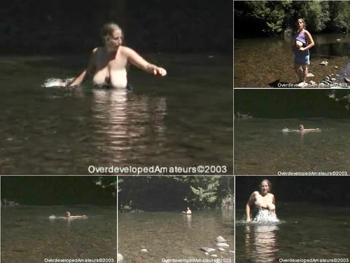 OverDevelopedAmateurs.com - SITERIP OverDevelopedAmateurs Cindi 36EE swimmimg in a small river image