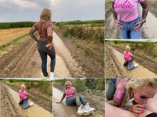 Human Toilet Devil Sophie Soaked and pissed off in Buffs  Jeans I GEILER HARDCORE FICK IN THE MUD with SteffiBlond  MydirtyHobby image