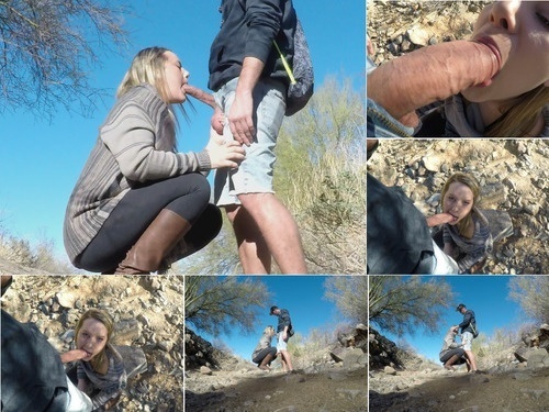 Hottie Slurping Cum From Hand on Hike image