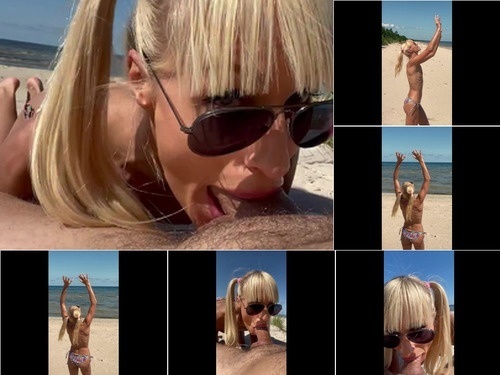 Sex Slave Blonde babe sucks dick on the beach  id 2920887 image