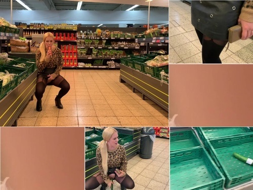 Scat Devil Sophie Public im Einkaufsladen – Gurke und Moehren eingefuehrt upsi ich lass es image
