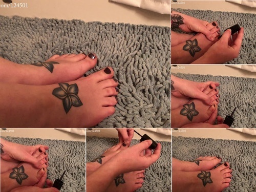 Sneezing Worship My Feet As I Paint My Toe Nails image