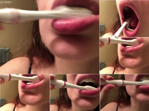 Coughing Close Up Toothbrushing image
