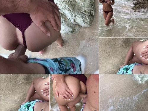spanish AryaHoles Amateur Fuck on an Island Beach Ends with CumTaste – 1080p image